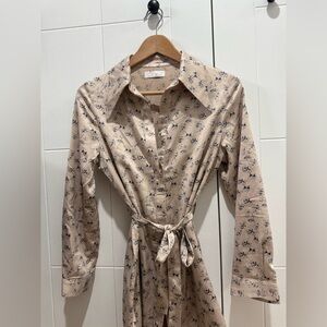 OAK + FORT Beige Floral Patterned Dress